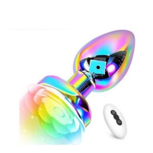 Colorful Metal Anal Plug Vibrator Sex Toy