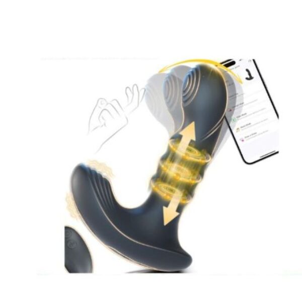 Wiggling Prostate Massager with Beaded Thrusting Ring