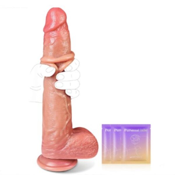 Sex Toys 9.8 Inch Movable Foreskin Dildos for Adults