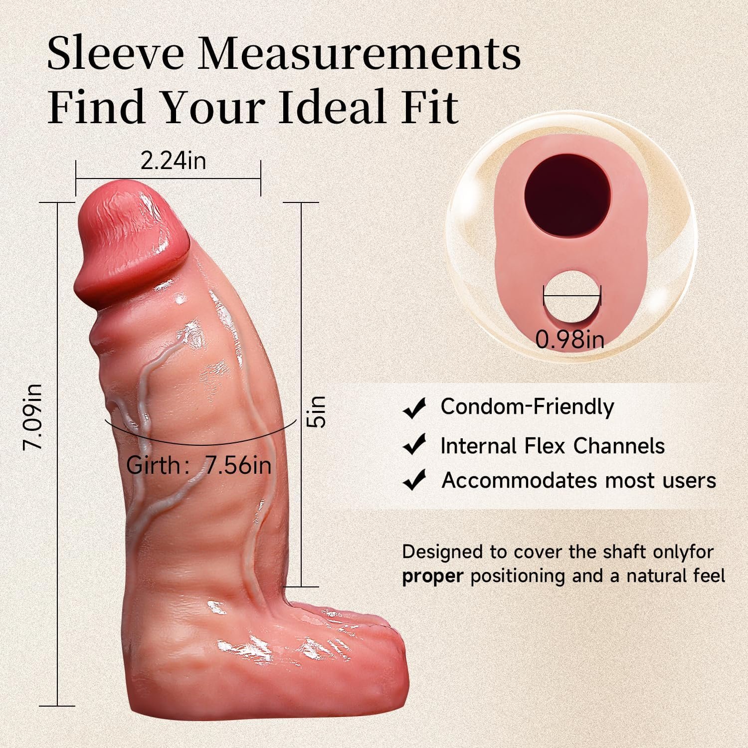 Realistic Thick Penis Sleeve Extender for Men