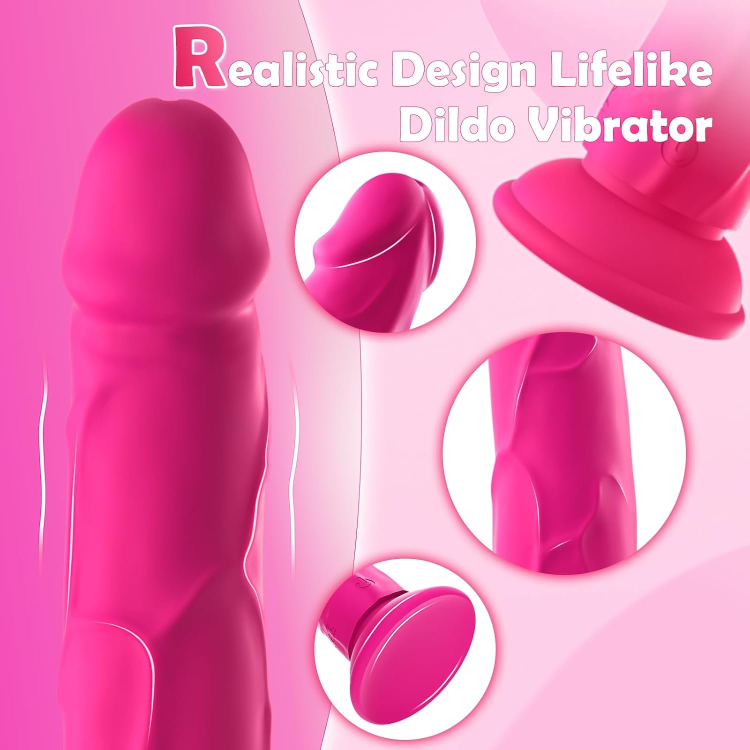 Realistic Pink Dildo G Spot Clit Vibrator