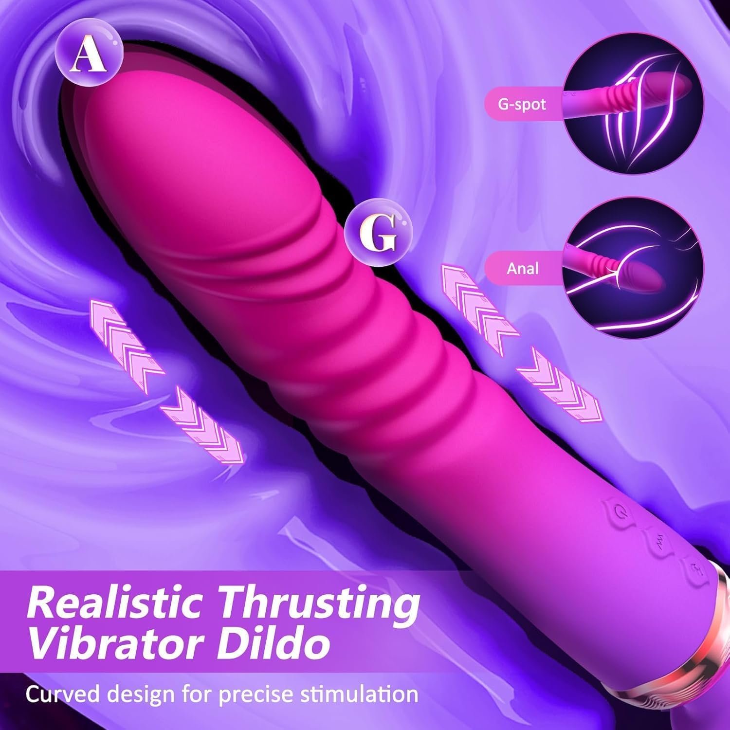 Thrusting Dildo G Spot Vibrator Wand