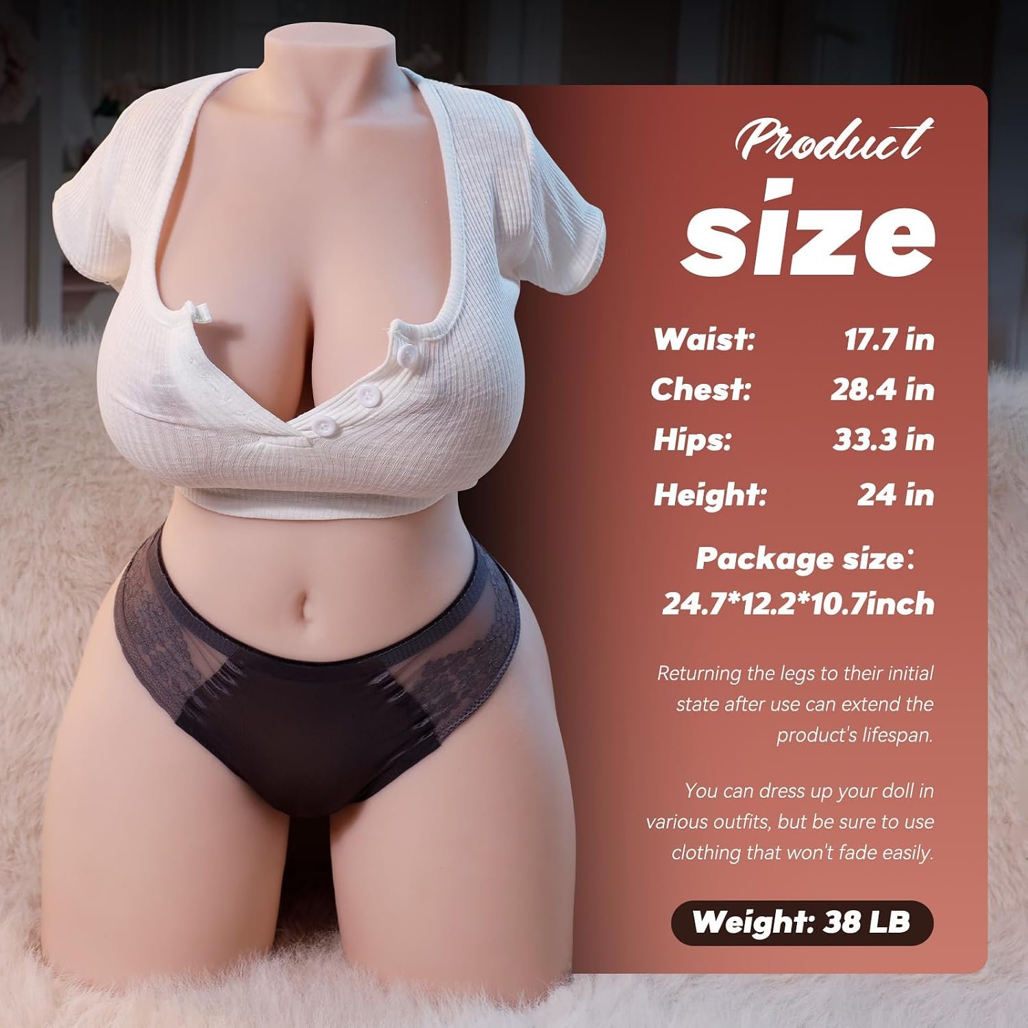 Sex Doll Torso with Soft Big Breasts